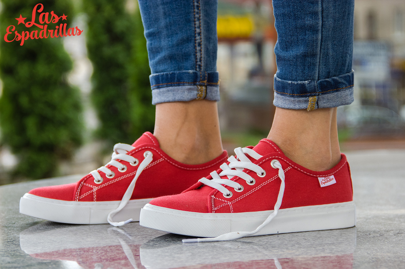 Red сanvas shoes-Las Espadrillas