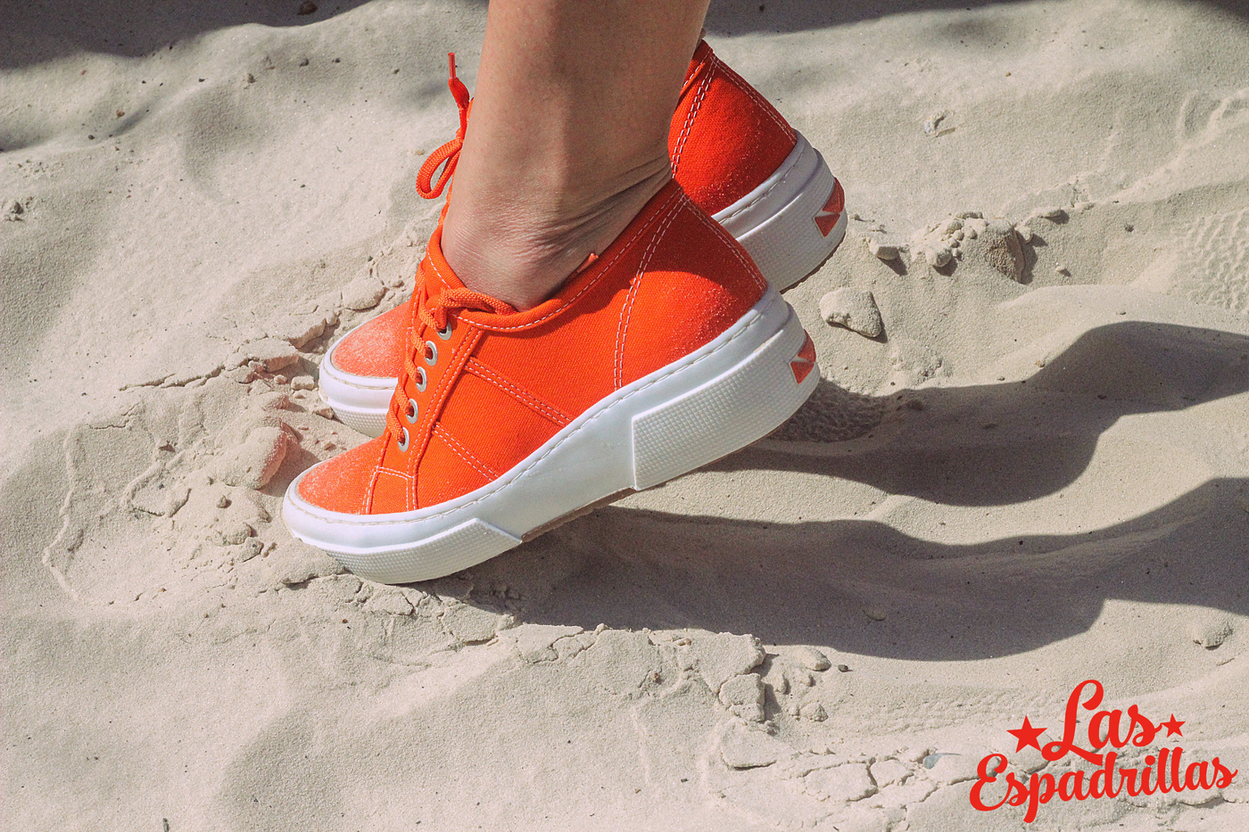 Orange canvas shoes-Las Espadrillas